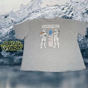 Star Wars Stormtrooper Water Cooler Humor Graphic Tee Heather Grey Mens XXL